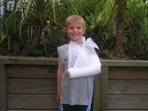 He was so proud, he broke his Arm.